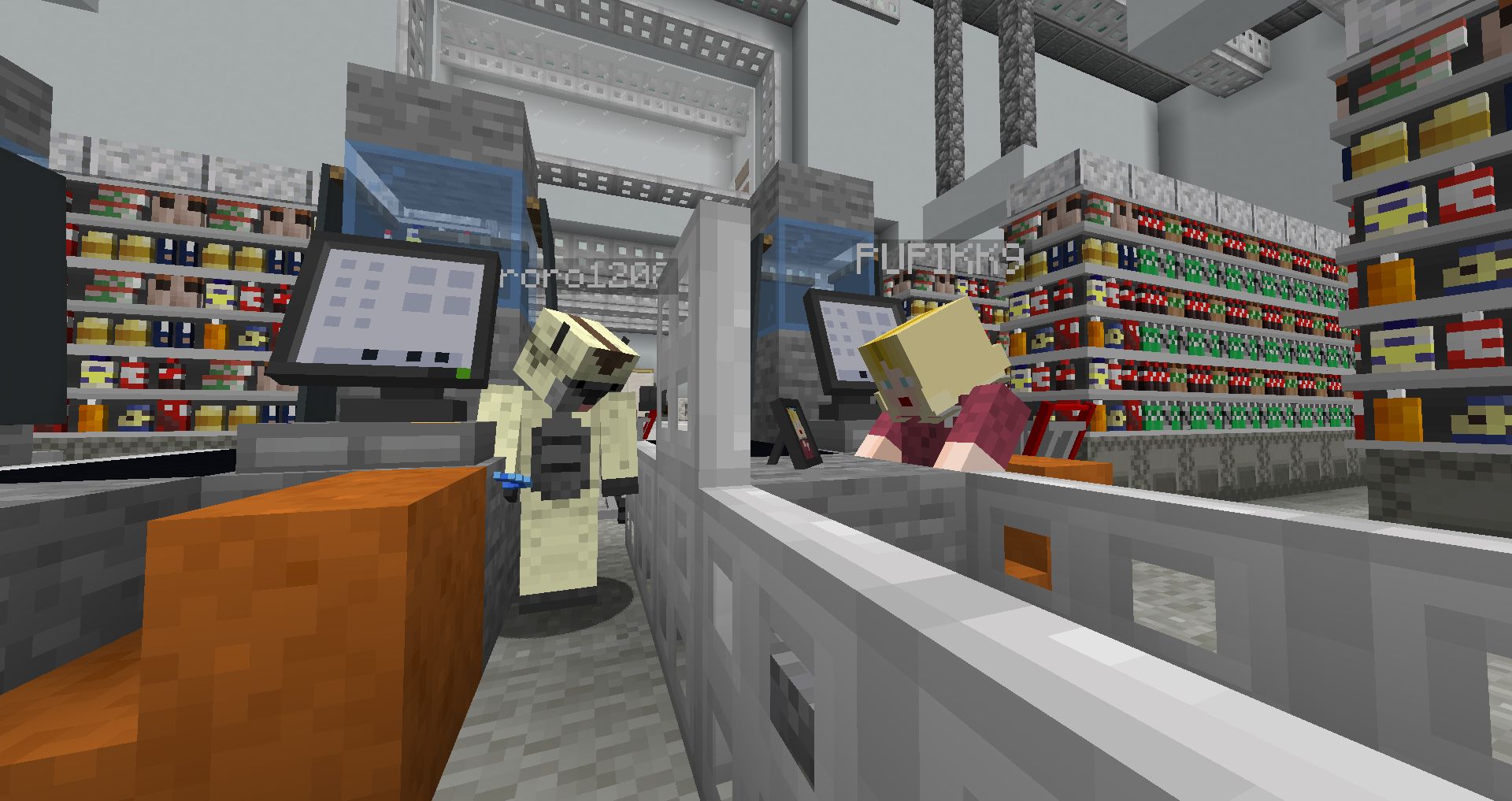 Players exploring the city